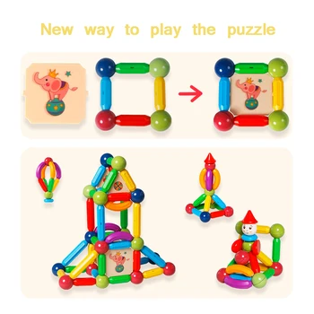 10 BUC Magnetice Blocuri Constructor Set de Dimensiune Mare Magnet Tije și Bile de Învățământ Montessori Jucării Pentru Copii Cadouri