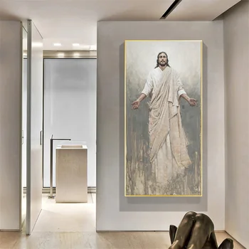 Abstract, Arta de Perete Isus Lider Creștin Panza Pictura Cahracter Arta de Perete Postere și de Imprimare Imagine pentru Camera de zi Decor Acasă