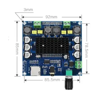 XH-A104 TPA3116 Bluetooth 4.1 Digital Power Bord Amplificator 2x50W Stereo AMP Module Support TF Card AUX Potențiometru