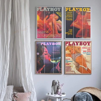 Vintage Coperta Revistei Poster Estetice Nud Sexy Femeie Printuri De Moda Designer De Perete De Arta, Printuri Living Modern Decor Acasă