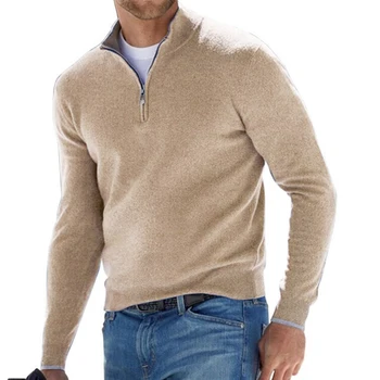 Iarna Cald Maneca Lunga, Pulovere de Culoare Solidă pentru Bărbați Hanorace Casual V-gât de sex Masculin Bluza Cu Fermoar Barbati Hanorace Pulover Slim