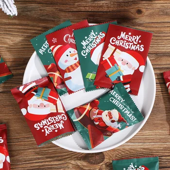 100buc Drăguț Moș Crăciun Cookie-uri de Crăciun Bomboane de Ambalare Pungi de Cadouri Gustare Tort de Biscuiti Ambalare Saci Xmas Decor Petrecere
