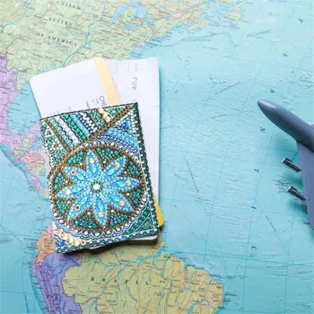 Diy Diamant Pictura Pașaport Carte Specială În Formă De Mandala Cu Flori De Diamant Mozaic Broderie Kituri De Artizanat Lucrate Manual Pașaport Acoperi
