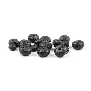 WLYeeS, 6, 8 și 10mm Natural Negru Lava Vulcanica Piatră Plat Rotund margele Vrac pentru DIY Bratara Handmade Bijuterii accesorii