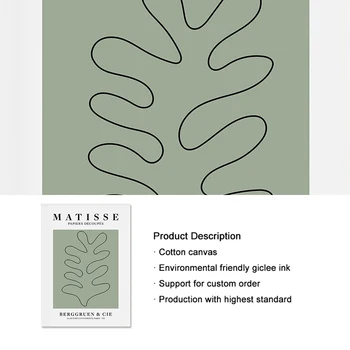 Rezumat Matisse Copac De Artă Expoziție De Postere Verde Salvie Tablouri Canvas Wall Print Imagine Camera De Zi Interior Decor Acasă