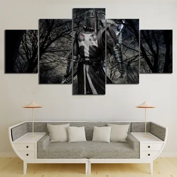 Nu Încadrată 5 Buc Cavaler Templier Postere de Film HD Canvas Wall Art Poze Accesorii Decor Living Home Decor Tablouri