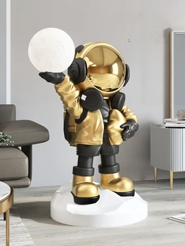 Mare Modă Decor Acasă Astronaut Statui Podea Camera De Zi De Decorare Accesorii Pentru Casa Restaurant Desene Animate Sculpturi Cadouri
