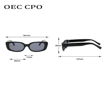 OEC CPO Doamnelor Moda Dreptunghi ochelari de Soare pentru Femei Brand Designer Pătrat Ochelari de Soare de sex Feminin Nuante Punk UV400 Ochelari de Gafas
