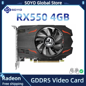 SOYO RX550 580 4GB 8GB plăci Grafice GPU 128Bit GDDR5 PC Joc pe Calculator Desktop PCI-E X16 Pentru RX550 4GB de Brand Nou de placa Video