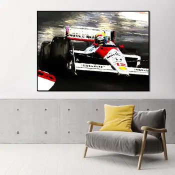 F1 Masina de Curse Ayrton Senna MP4 Campion Mondial Poster de Imprimare Panza Pictura Acasă Decor de Perete de Arta Imagine Pentru Camera de zi
