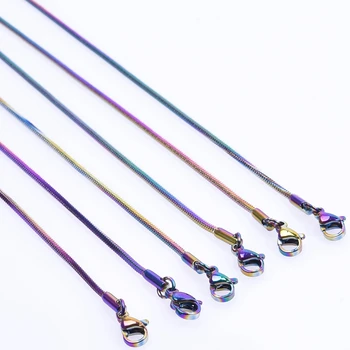 45-60 cm Curcubeu Pătrat Lanț de Șarpe Pentru a Face Bijuterii Consumabile Colier Lanțuri în Jurul Gâtului Moda Femei Bărbați Accesorii Lant