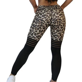 Femei Jambiere Transparent Leopard De Imprimare Jambiere Exercițiu De Fitness Mozaic Push-Up Feminin Pantaloni
