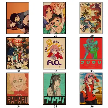 50 de Desene Anime Flcl Kraftpaper Poster Acasă Decal Arta Pictura Amuzant Perete Autocolant pentru cafenea Bar
