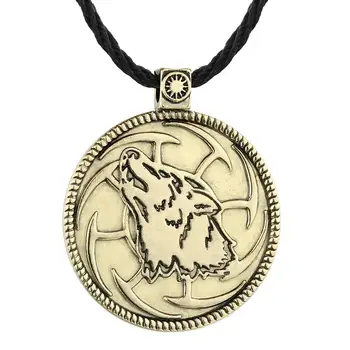 Slavă Amuleta Lup Coliere Kolovrat Bărbați Valknut Rune Animal VULPE LUP Viking Talisman Bijuterii