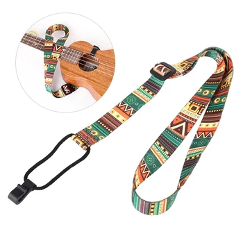 Stil etnic Ukulele Curea Durabil Reglabil Imprimare Panglică de Plastic Cârlig Clip-on Hawaii Chitara Curea Accesorii Instrument de