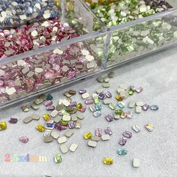 Mini Drăguț Spate Plat 2.5x4MM Re-octagona Nail Art Stras de Cristal de Sticlă se Aplică DIY Manichiura Diamante Accesorii 30/100BUC