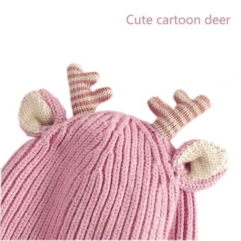 2022 Noi pentru Copii de Iarna Capace Tricotate Pălării de Anul Nou Cadouri de Craciun pentru Fete Baieti Copii Caldă de Desene animate Drăguț Capace Cu Cerb urechi