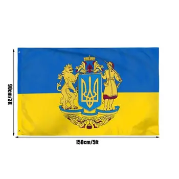 Pavilion ucrainean 3ftx5ft 150x90cm Luminoase de Culoare Albastru Și Galben Ucraina Steaguri Naționale Dublu-Marginile Cusute Pentru Decorarea a40