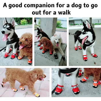 Mysudui Moda Pantofi Caine Reglabil Respirabil Reflectorizante Impermeabile animale de Companie Pantofi Rezistent la Uzura, Non-alunecare de Interior pentru Toți Câinii