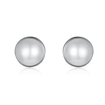 S925 Argint Cercei Perle Albe Simple Stud Cercel Cadou pentru Petrecerea de Nunta Clasic Pearl Bijuterii pentru Femei