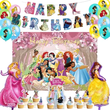 Disney Princess Balon Alba Ca Zapada Cenusareasa, Aurora, Ariel, Belle, Jasmine Princess Birthday Party Decor Fete Consumabile Partid