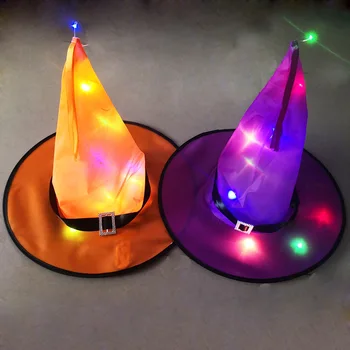 Halloween Stralucitoare Vrăjitoare Pălărie cu Lumina LED-uri în aer liber Suspensie Copac Stralucitoare Pălării de Partid Acasă Decorare Cosplay Costum de Recuzită