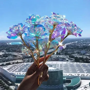 10buc Aur de 24K Placat cu Folie de Totdeauna a Crescut Artificial Veșnică Flori de Ziua Îndrăgostiților Cadou de Aniversare, Cadou de Ziua Mamei Cadouri