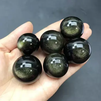 1buc 2-3cm de Înaltă calitate naturale de aur obsidian ochii juca cu reiki de vindecare ornamente mingea
