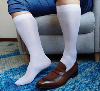 Oamenii de Afaceri Formale Rochie de Stocare Solid de Culoare de Înaltă Elastic Subțire Pur Ciorapi Transparente Sexy Sosete pentru Barbati