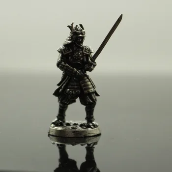 Alb Cupru Japoneză Tokugawa Samurai Figurine Miniaturi Vintage Din Metal Soldați Model Statuia Desktop Jucărie Ornament Decor