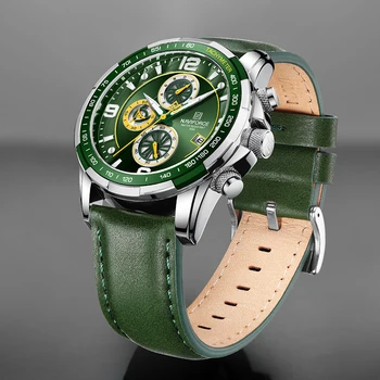 NAVIFORCE Brand de Lux de Moda Ceas Sport Barbati Militar Autentic Curea Cuarț Ceas de mână rezistent la apă, Cronograf Bărbați Ceas