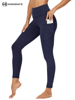 HIGHDAYS Talie Mare Legging Buzunare Fitness Fundul Rulează pantaloni de Trening pentru Femei Rapid-Uscat Pantaloni Sport de Antrenament Pantaloni de Yoga