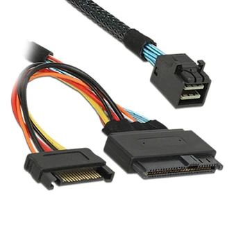 Built-in 12G Mini SAS HD la U. 2 / SFF-8643 a SFF-8639 Cablu 0,5 M cu 15-Pin SATA de Alimentare, Potrivit pentru U. 2 SSD