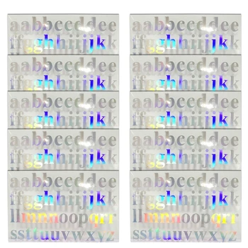 10 Foi Colorate autoadezive Autocolante Scrisoare Scrisoare Alfabet Indesata Sclipici Rășină Decorative Autocolante pentru Decor Acasă