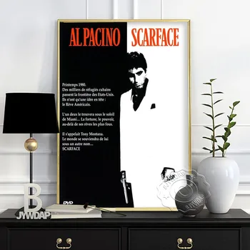 Clasic Scarface Film Poster AL PACINO Nașul Panza Pictura Postere si Printuri de Arta de Perete de Imagine pentru Camera de zi Decor Acasă