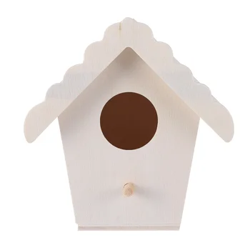 Pasăre Casa De Lemn Hangingornament Case Cutie De Grădină Colivie Birdhousesmini Neterminate Kit Pandantive Decor Toynesting