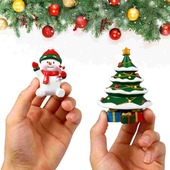 Acvariu De Crăciun Decoratiuni Rezervor De Pește Decor Pom De Om De Zapada Ornament Rășină Decor Figurine Accesorii Cadouri Peisaj