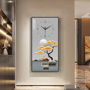 Modern minimalist ceas electronic ceas de perete camera de zi acasă pridvor pictura decor termometru ceas de masă agățat de perete