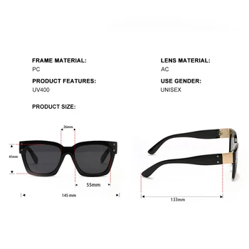 DDDLONG Moda Retro ochelari de Soare Patrati Femei Designer de Bărbați Ochelari de Soare Clasic Vintage UV400 în aer liber Oculos De Sol D48