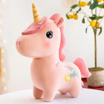 25cm Moale Stele Unicorn de Dormit Perna Umplute Jucărie Super-Drăguț Șlefuire Papusa Cadou de Ziua de nastere Pentru Copii