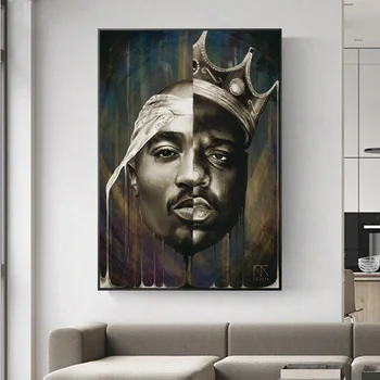 Moda West Coast Hip Hop Tupac Muzica Postere si Printuri Panza Pictura Arta de Perete Imagini pentru Living Decorul Camerei