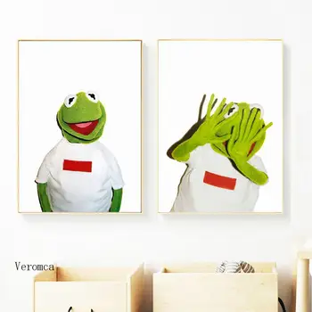 Kermit Broscoiul Camera Pentru Copii Decor Panza Poster De Arta De Perete Moderne De Imprimare Pictura De Moda Fierbinte Modular Poze Acasă Decorare Camera