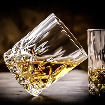 Vintage Pahare de Whisky Unic Bourbon Sticlă Ultra-clare Strat de Epocă Vin Vodca Bourbon Cocktail Scoțian Bar de Sticlă