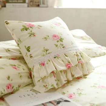 Pastorală floare de imprimare capac pernă zburli Dantela pernă acoperă frumusete straturi tort printesa lenjerie de pat fata de perna decorative, perne