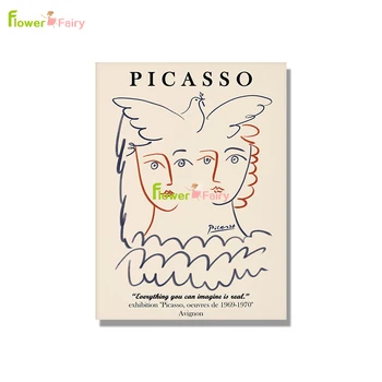 Vintage Abstract Picasso Fata De Arta De Perete Panza Pictura Postere Si Printuri Nordic Poster Poze De Perete Pentru Camera De Zi Neînrămate