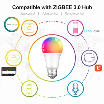 CORUI 9/12/15/18W Tuya Zigbee3.0 Inteligente Estompat Bec RGBCW Inteligent de Control Acasă Lampa LED E27 de Viață Inteligentă APP Pentru Alexa de Start Google