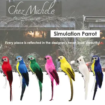 Creative Spuma Pene Artificiale Papagal Imitație de Pasare de Casa Model Ornament Plivitul Cadou de Petrecere Gradina Curte și decorații de Brad