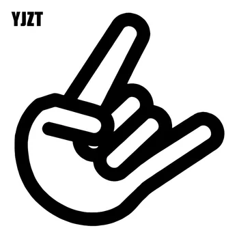 YJZT 16.5X16.7CM Heavy Metal Degetele de Vinil Decal Rock Rece Amuzant Autocolant Auto C25-0429