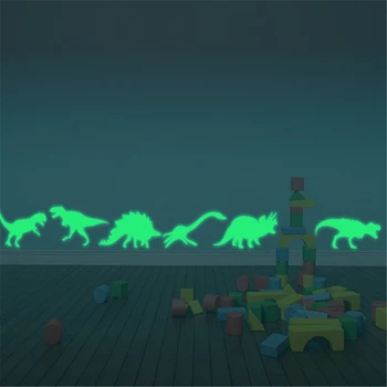 9Pcs Animale Desene animate Dinosaur Strălucire În Întuneric Luminos Fluorescent Autocolante de Perete Decorativ Copii Acasă Decorare Dormitor